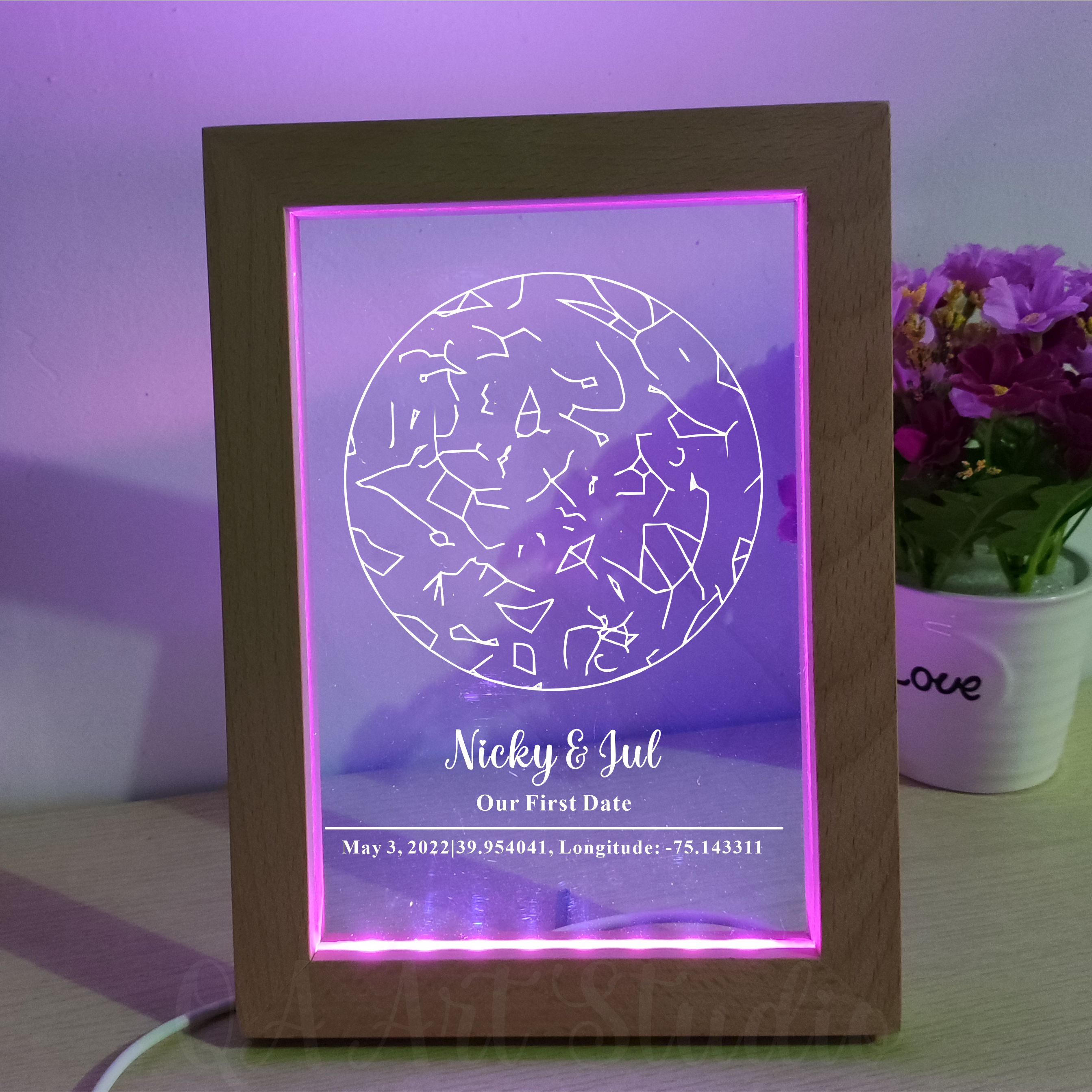 Personalized Wooden Acrylic Ni - مراجعة Custom Star Map وسعره