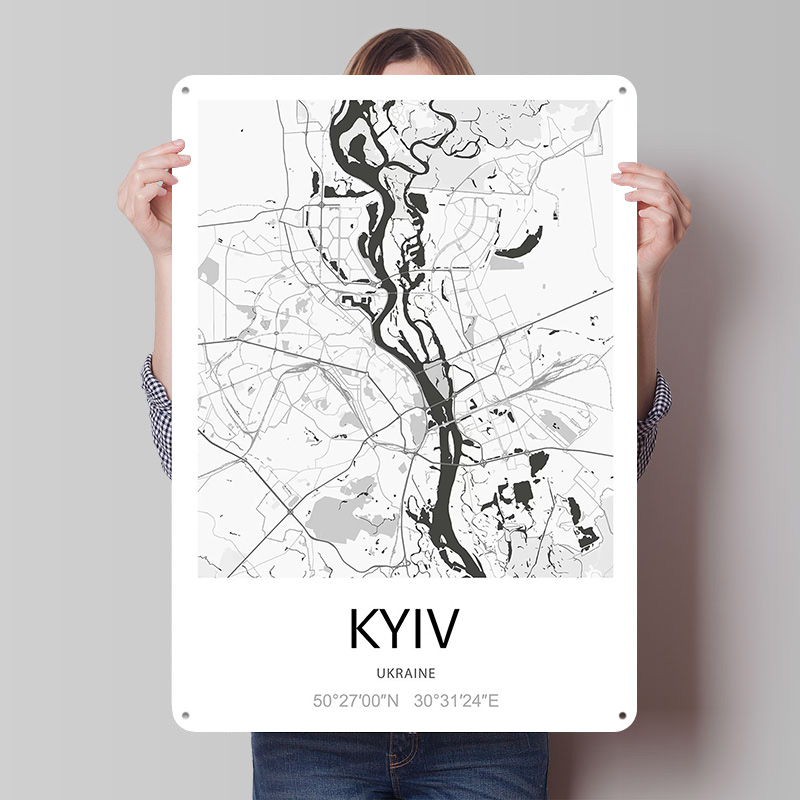 Kyiv City Map Printed Poster C - مراجعة Custom Map Poster وسعره