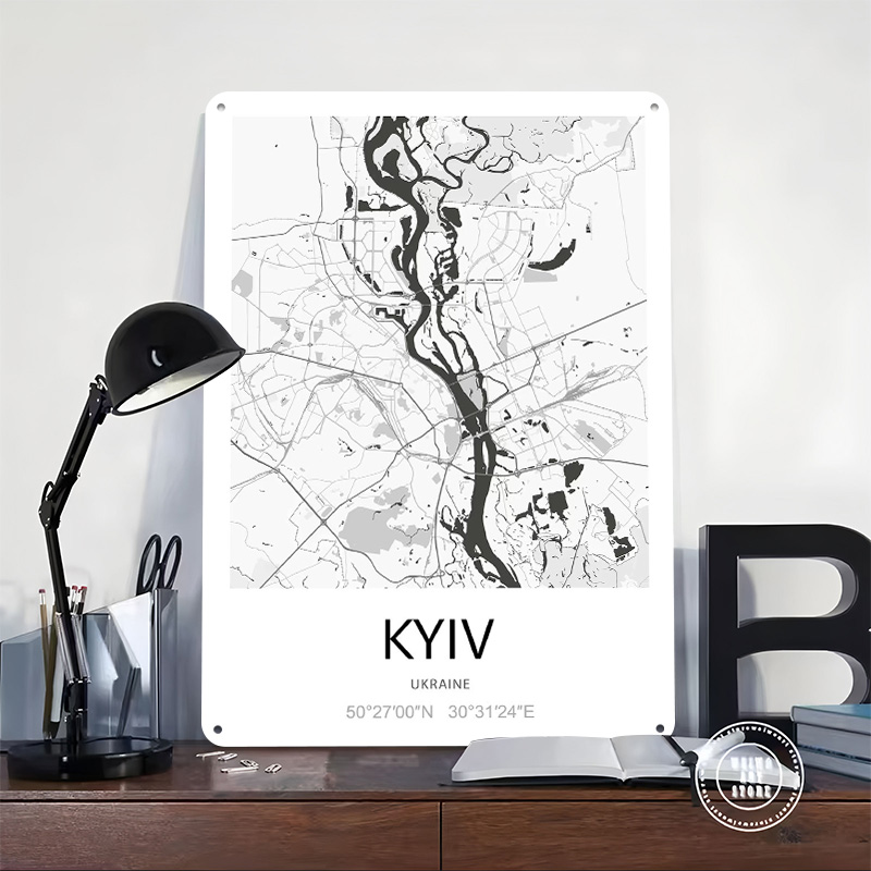 Kyiv City Map Printed Poster C - مراجعة Custom Map Poster وسعره