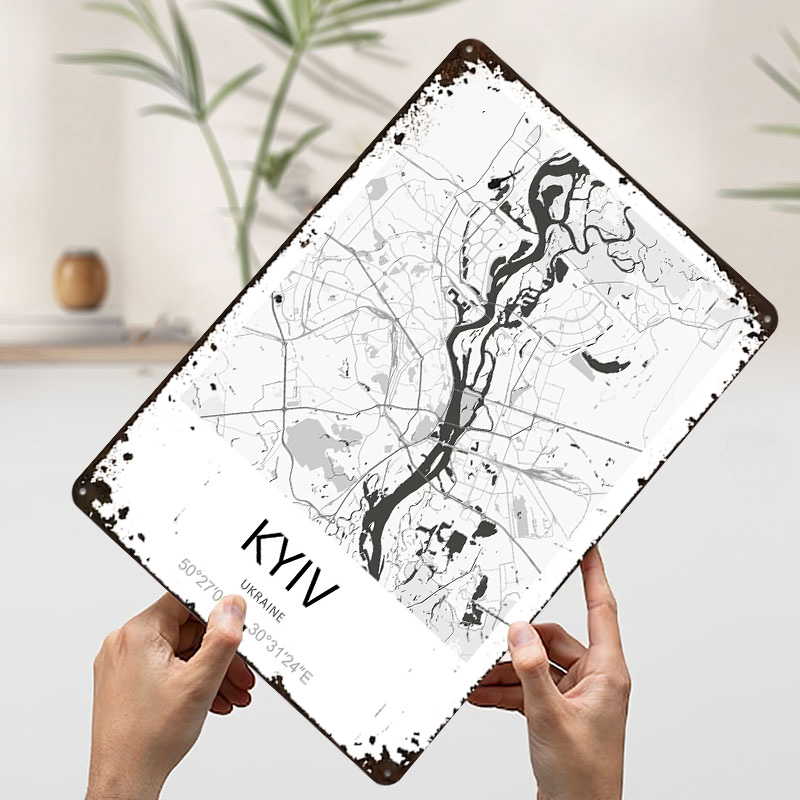 Kyiv City Map Printed Poster C - مراجعة Custom Map Poster وسعره