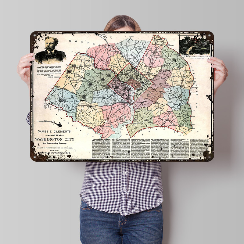 Map of Washington City Printed - مراجعة Custom Map Poster وسعره