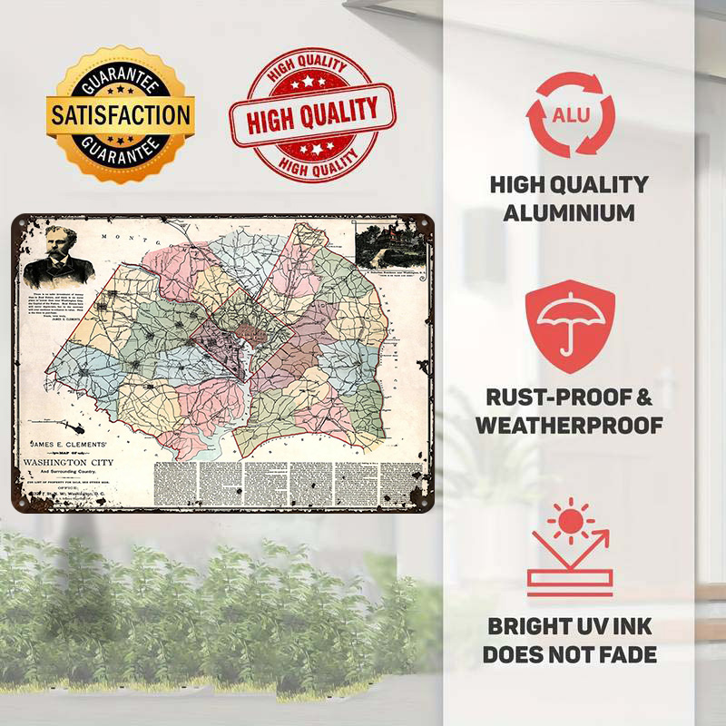 Map of Washington City Printed - مراجعة Custom Map Poster وسعره
