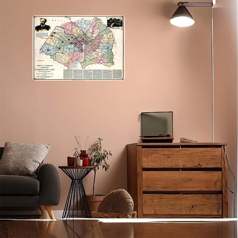 Map of Washington City Printed - مراجعة Custom Map Poster وسعره