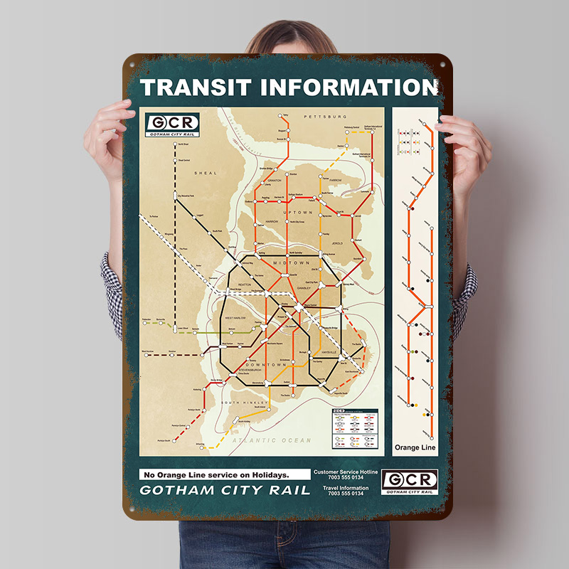 Gotham City Map Printed Poster - مراجعة Custom Map Poster وسعره