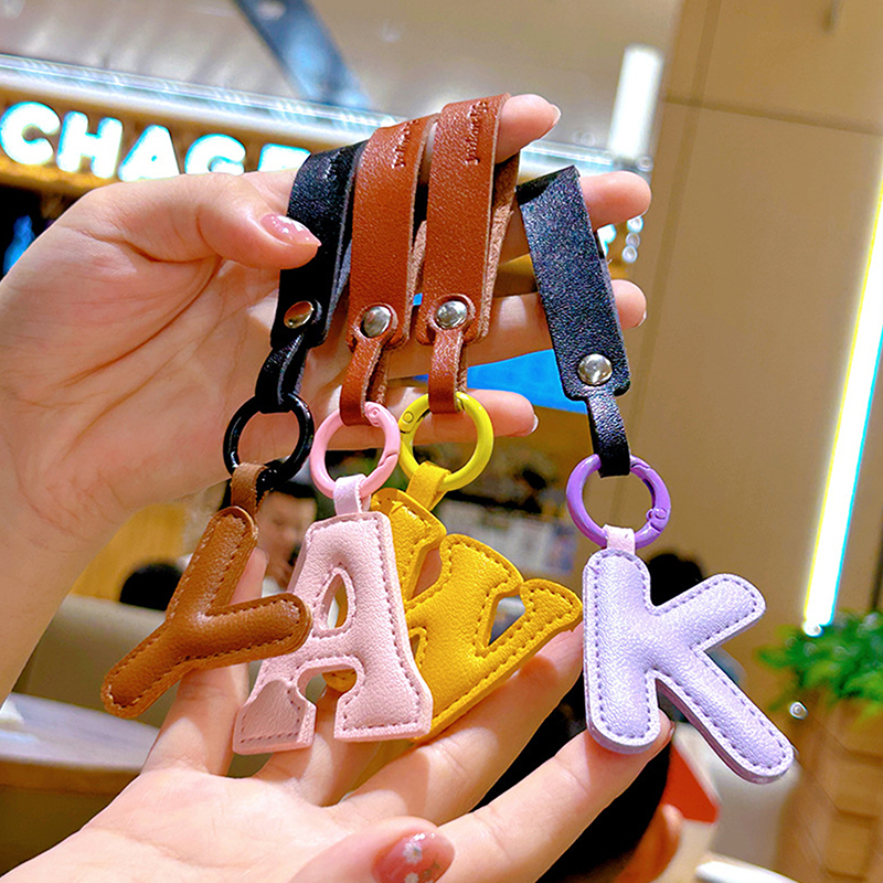 A To Z PU Leather Initial Lett - مراجعة Monogram Keychain Leather وسعره