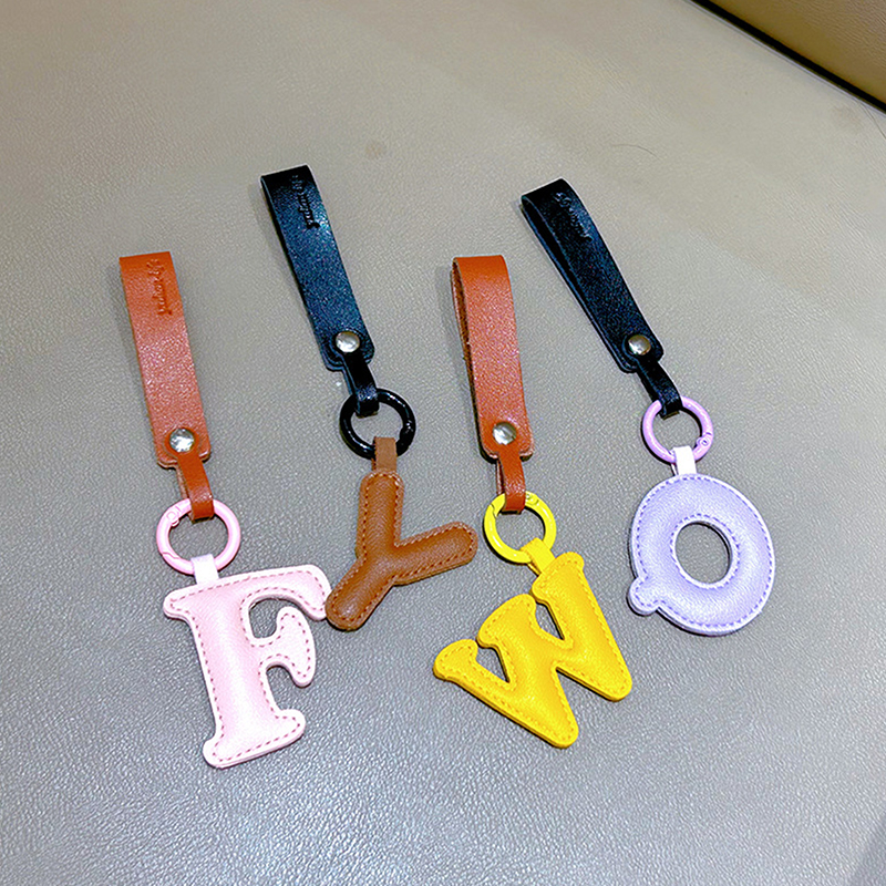 A To Z PU Leather Initial Lett - مراجعة Monogram Keychain Leather وسعره