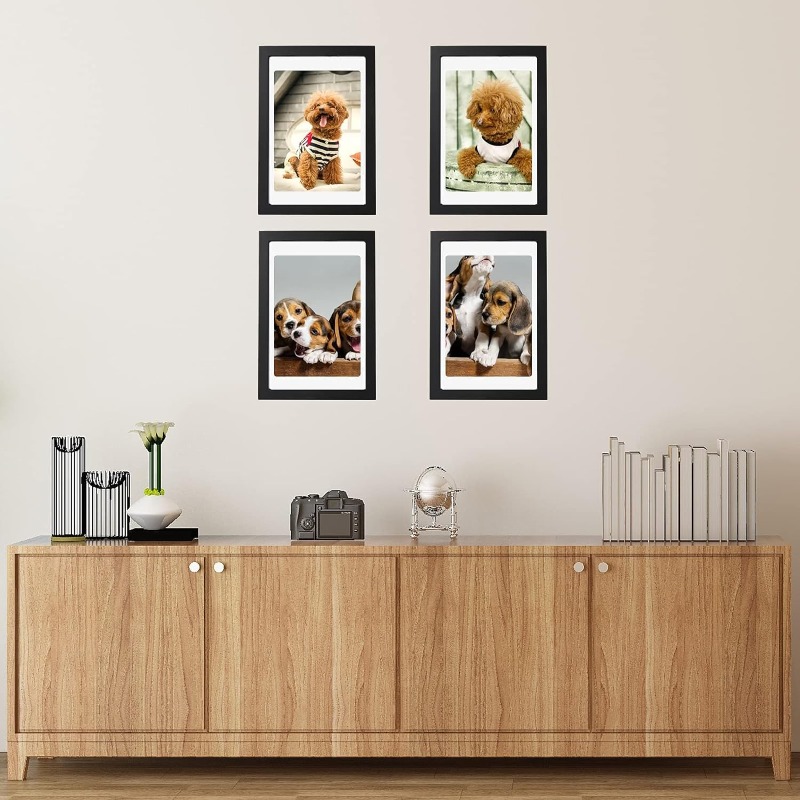 5-Piece Set A4 Black Wooden Ph - مراجعة Engraved Wood Frame وسعره