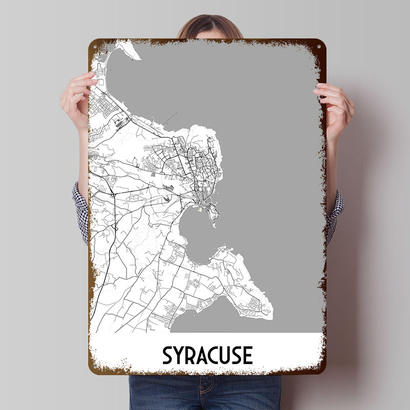 Syracuse City Map Metal Poster - مراجعة Custom Map Poster وسعره
