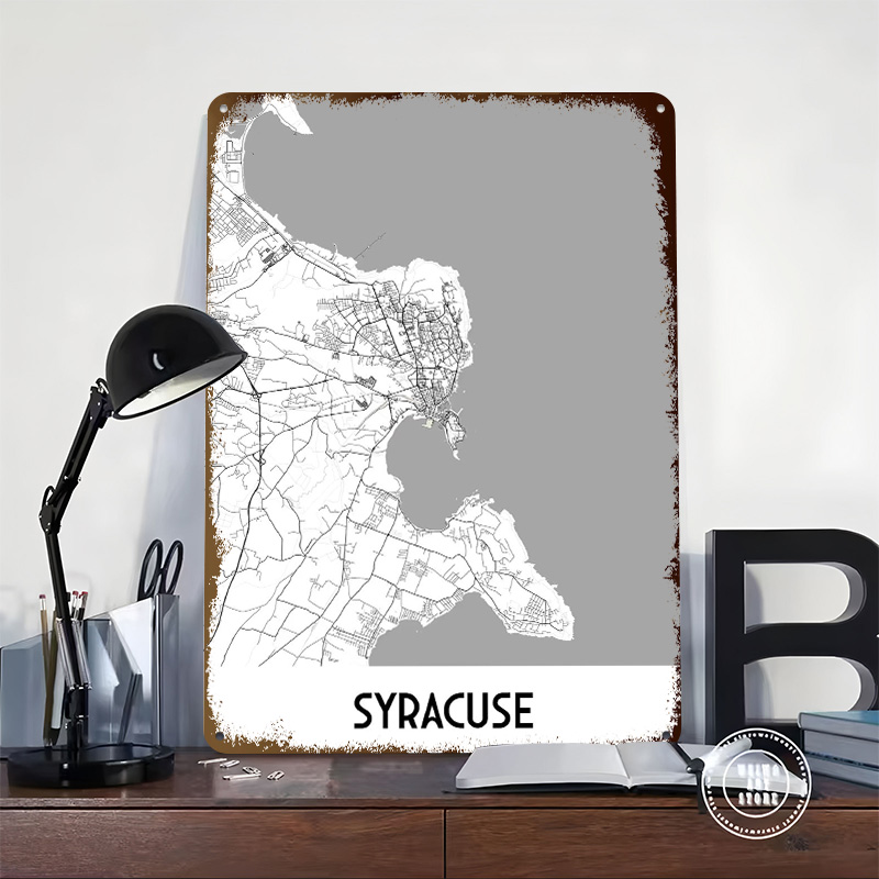 Syracuse City Map Metal Poster - مراجعة Custom Map Poster وسعره