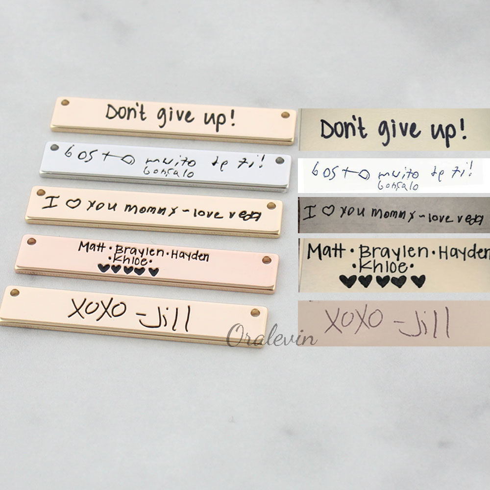 Personalized Custom Actual Han - مراجعة Handwriting Necklace Bar وسعره