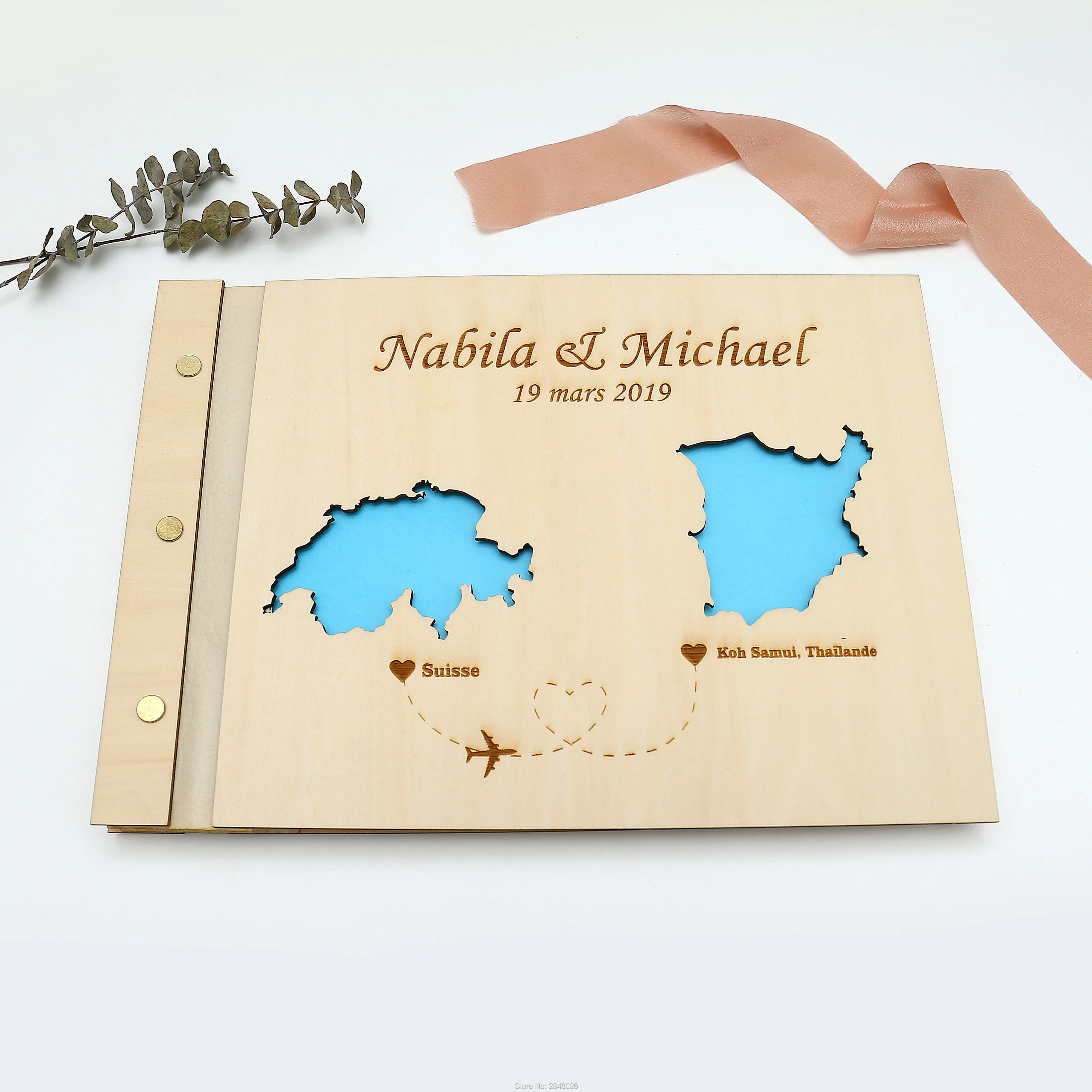 Rustic engraved wedding guestb - مراجعة Custom Star Map وسعره