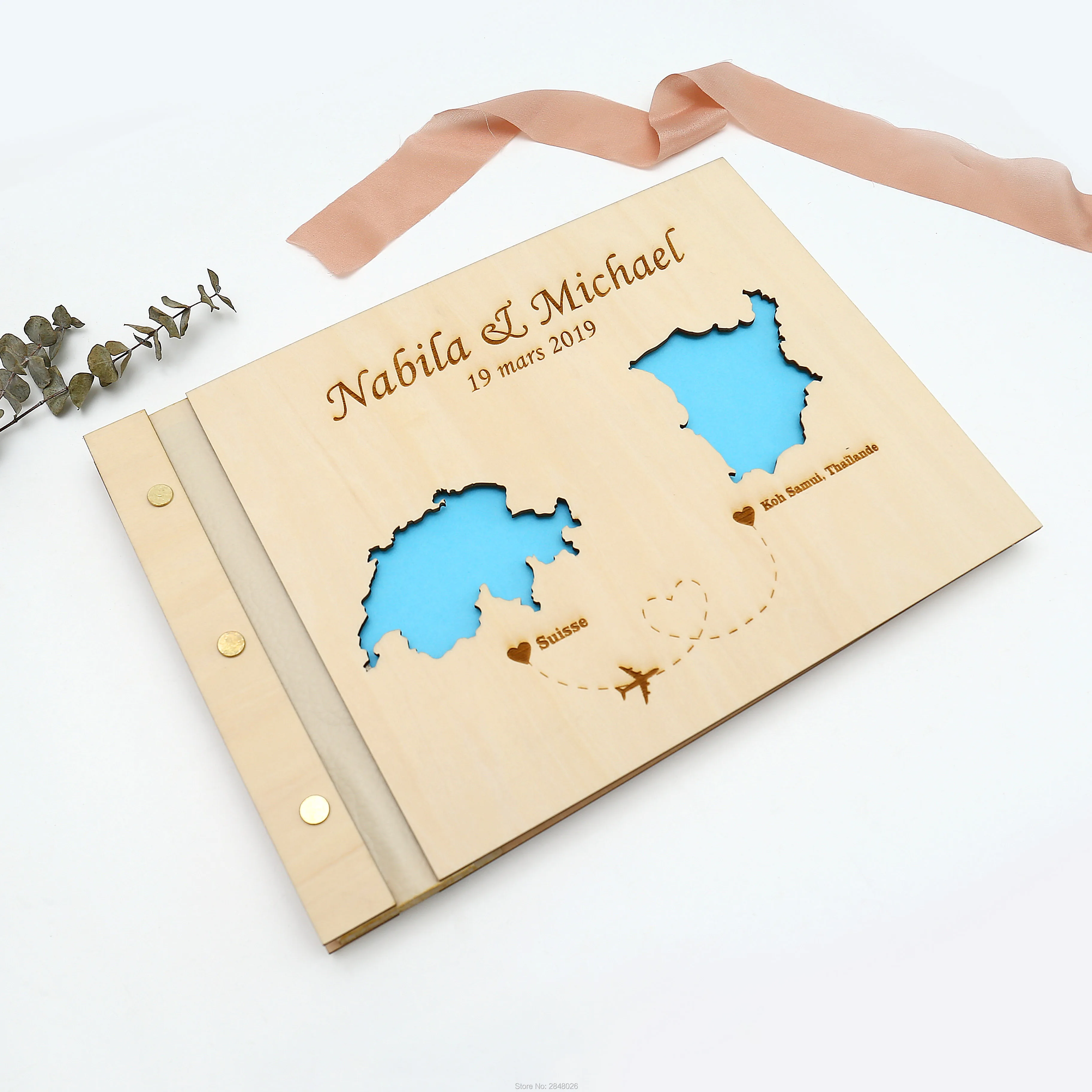Rustic engraved wedding guestb - مراجعة Custom Star Map وسعره
