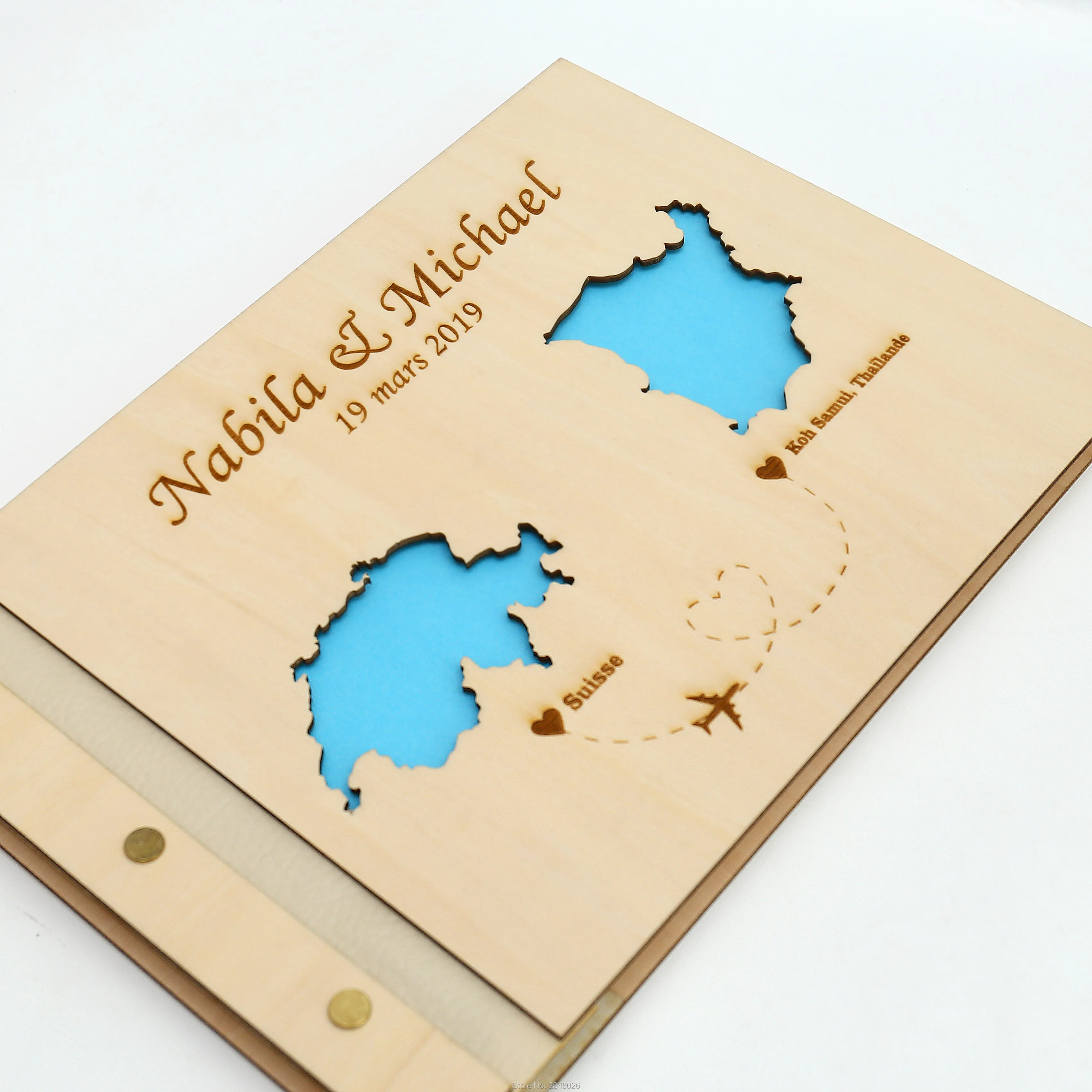Rustic engraved wedding guestb - مراجعة Custom Star Map وسعره
