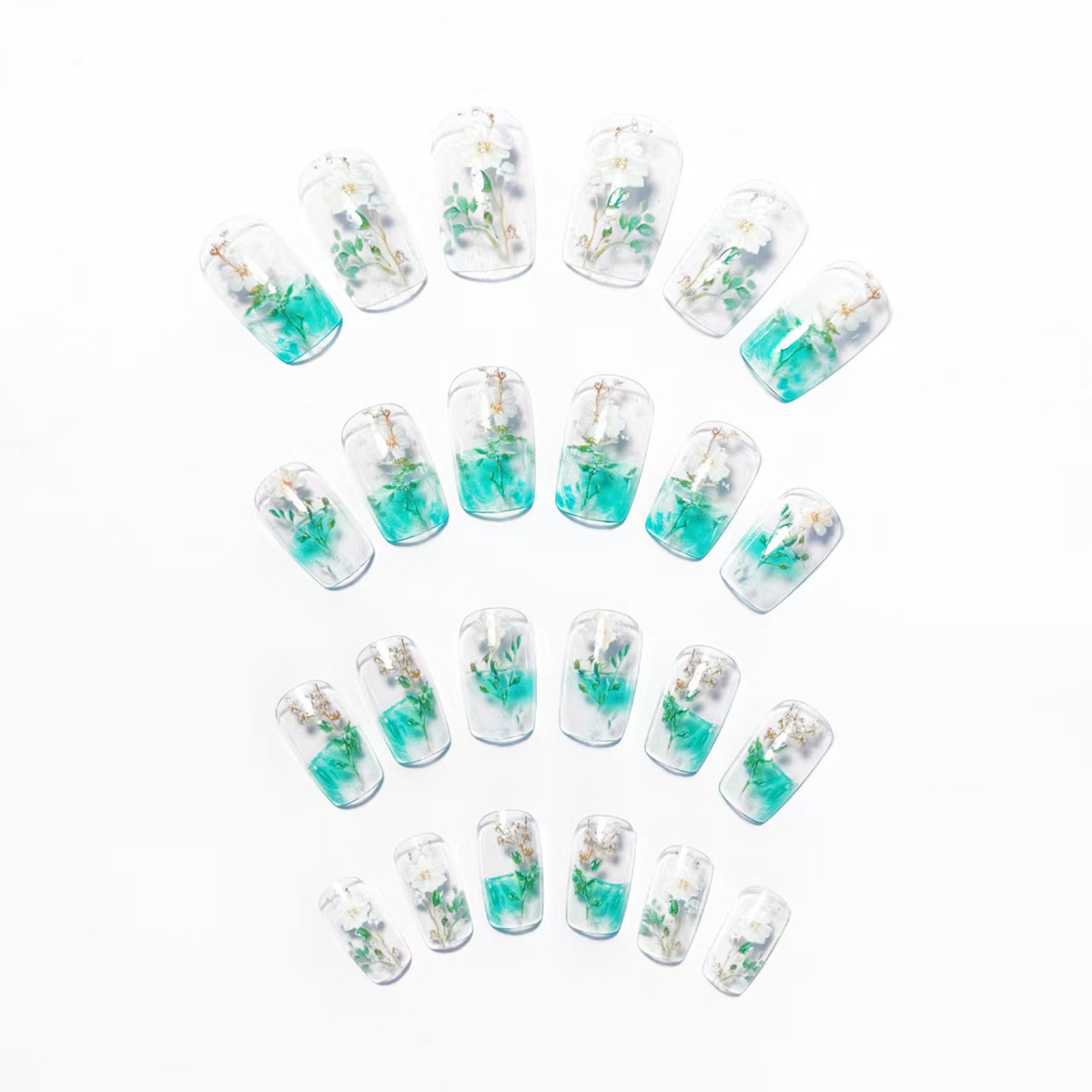 Medium fake nails for women gi - مراجعة Pressed Flower Art وسعره