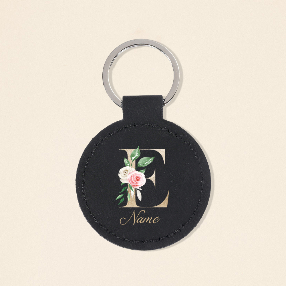 Personalized Initial with Name - مراجعة Monogram Keychain Leather وسعره