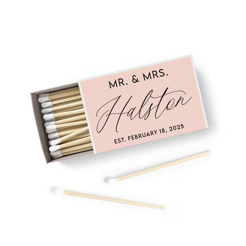 50/100PCS Personalized Matchbo - مراجعة Personalised Candle Label وسعره