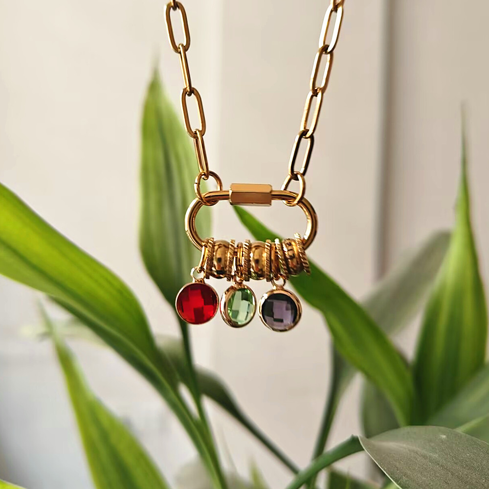 Custom Carabiner Name Charm Ne - مراجعة Birth Flower Necklace وسعره