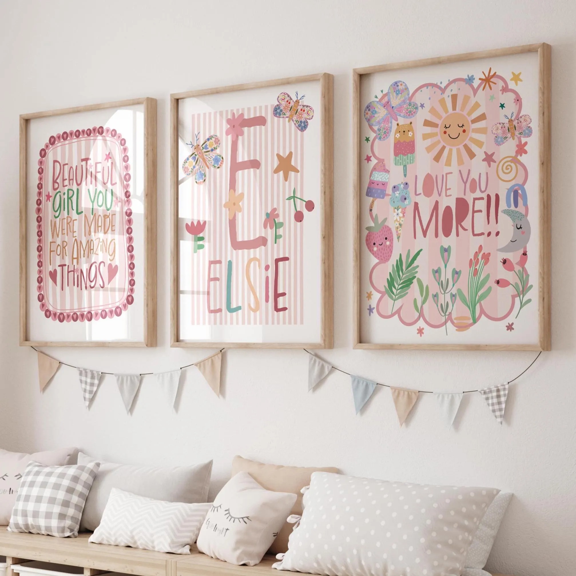 3pcs/set Bohemian Pink Flower  - مراجعة Personalized Name Box وسعره