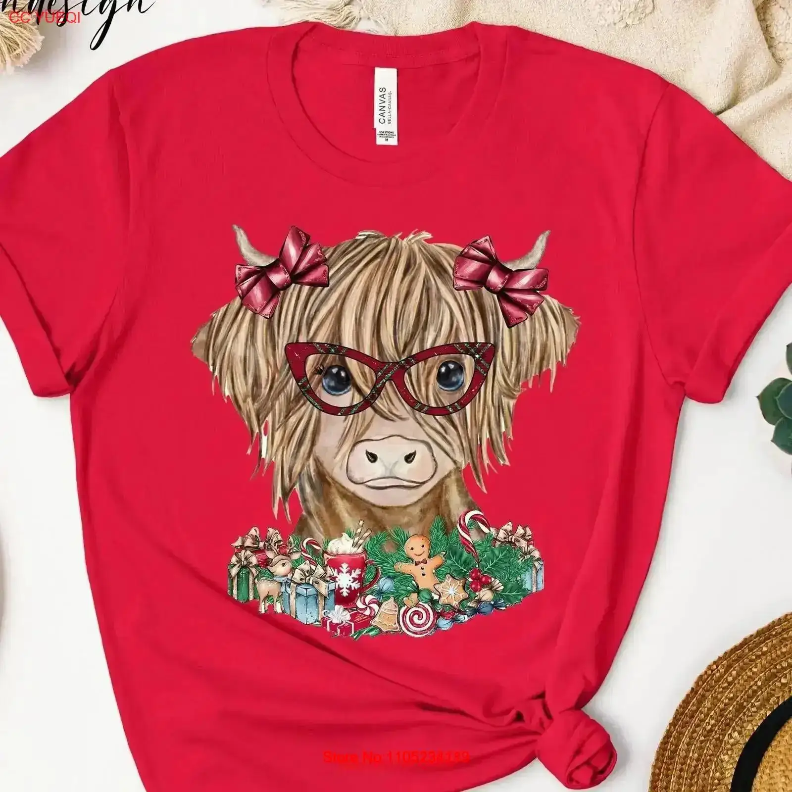 Christmas Highland Cow T Shirt - مراجعة Family Tree Print وسعره