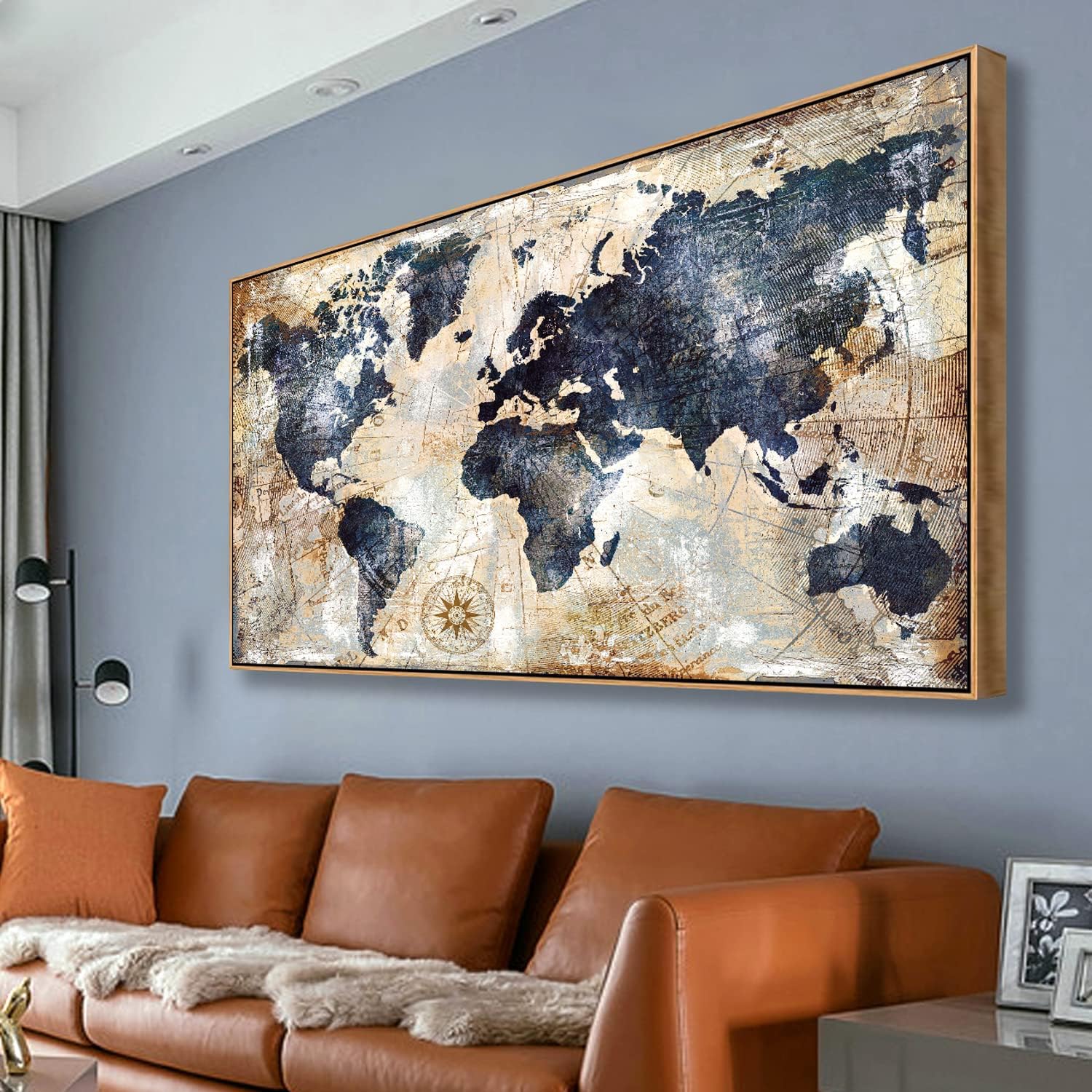 Framed World Map Wall Art Prin - مراجعة Custom Star Map وسعره