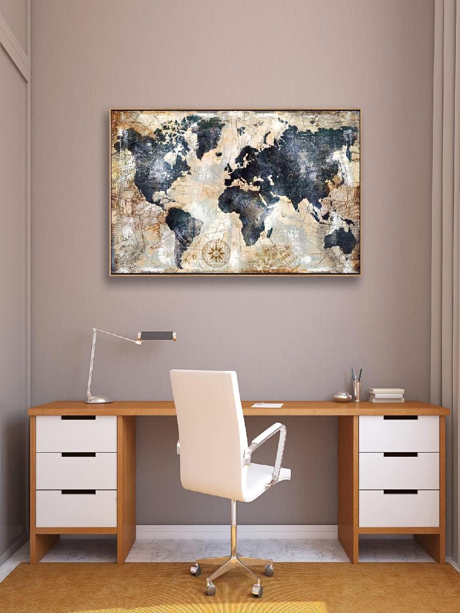 Framed World Map Wall Art Prin - مراجعة Custom Star Map وسعره