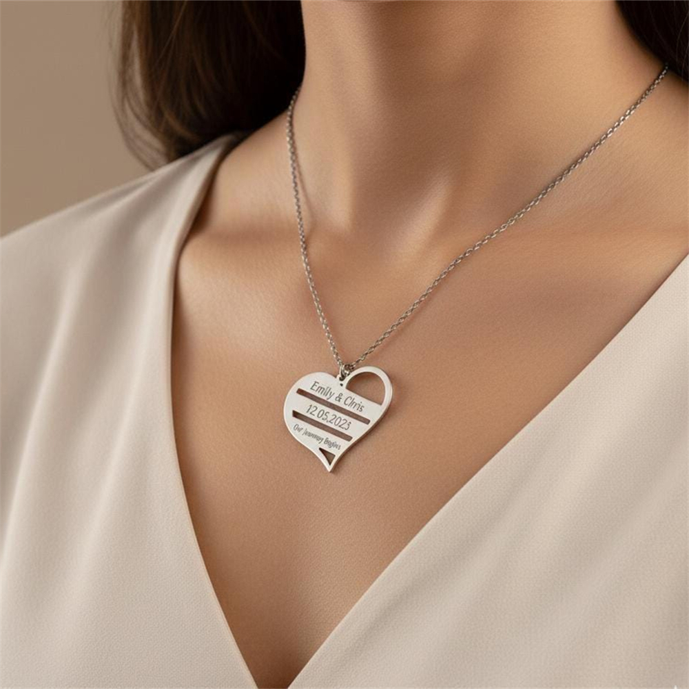Custom Heart Necklace Stainles - مراجعة Birth Flower Necklace وسعره