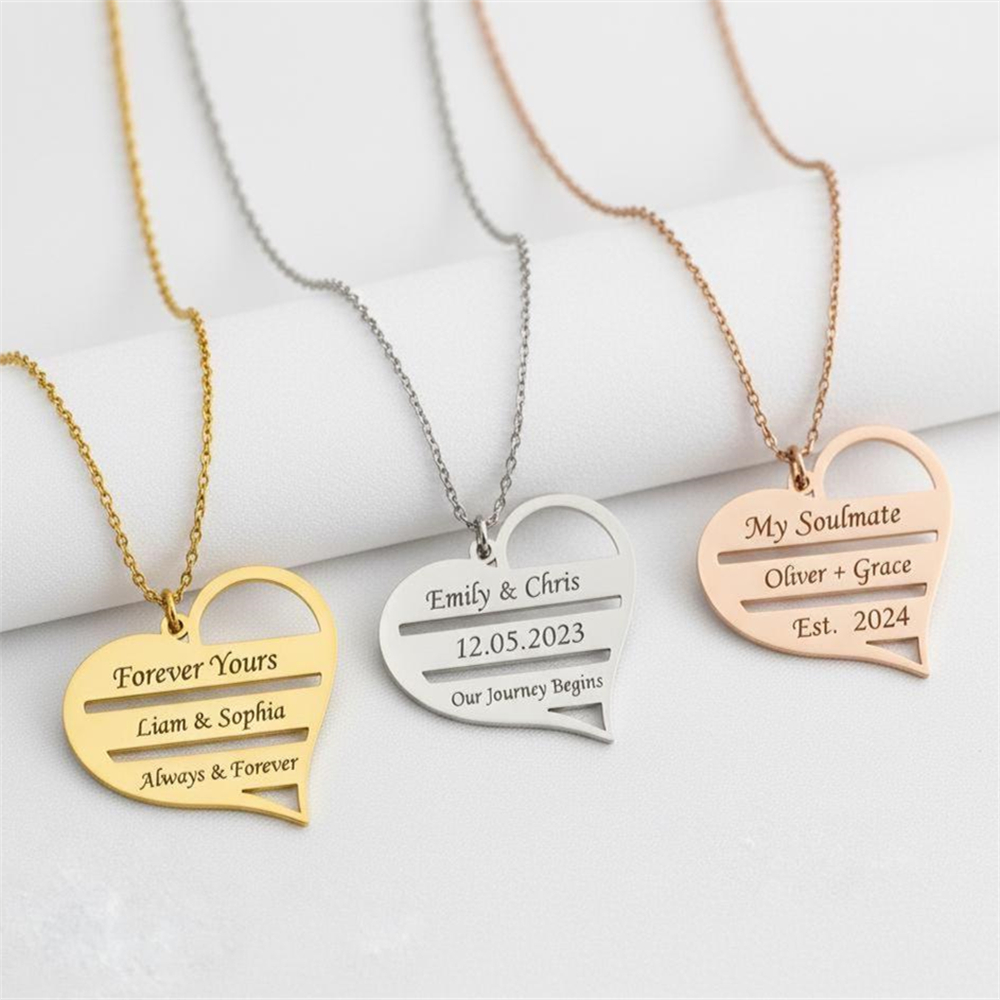 Custom Heart Necklace Stainles - مراجعة Birth Flower Necklace وسعره